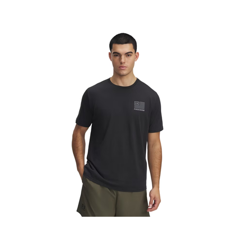 Under Armour UA M Freedom Left Chest Short Sleeve T-Shirt - Black / Titan Gray, Medium