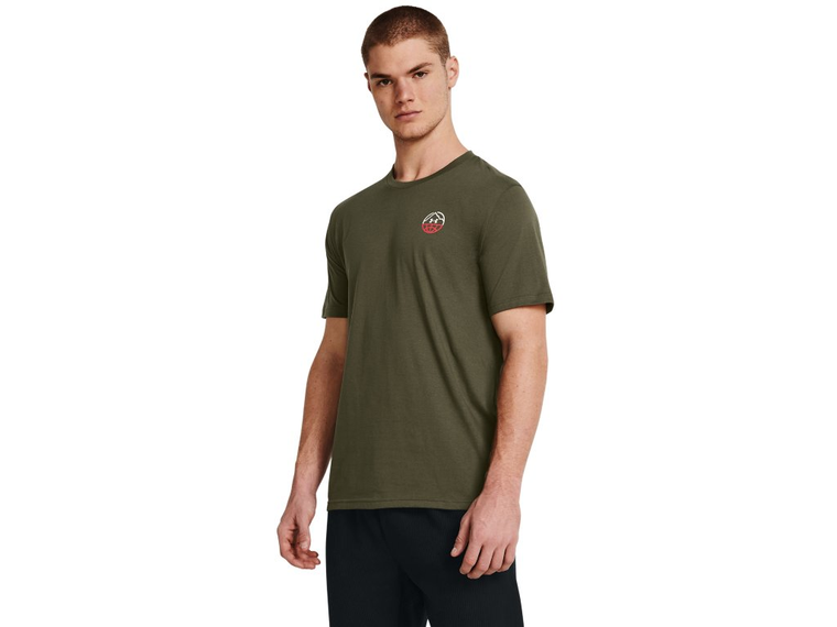 Under Armour Men’s UA Outdoor Cube Short Sleeve in Marine OD Green/Summit White - Size Small
