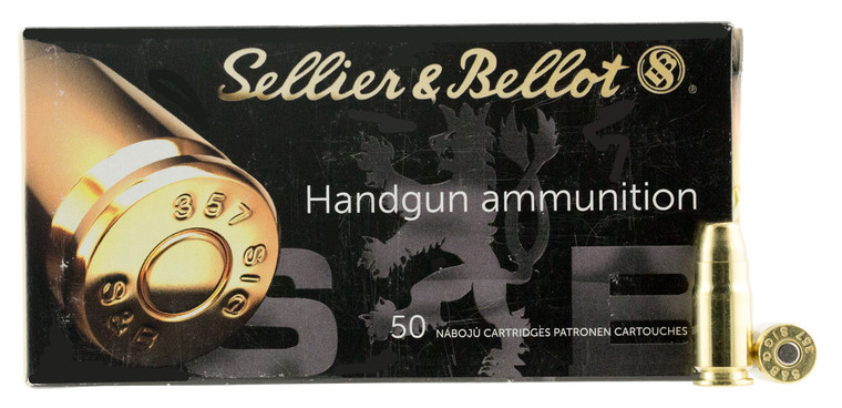 Sellier & Bellot SB357SIG 140 Grain Full Metal Jacket Centerfire Handgun Rounds – 50 Rounds per Box