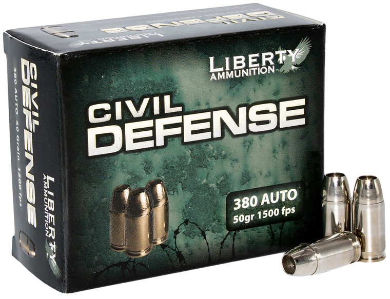 Liberty Ammunition LA-UL-380-055 Ultra-Light 380 ACP 50 Grain Centerfire Handgun Rounds - 20 Rounds per Box, 10 Boxes per Case