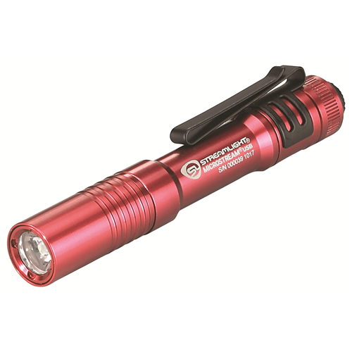 Streamlight MicroStream USB Personal LED Light - Compact Red Pocket Flashlight