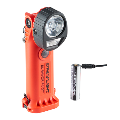 Streamlight Survivor Pivot USB - Orange with Dual Beam and 90-Degree Articulating Head