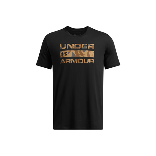 Under Armour Men's UA Stacked Logo Fill T-Shirt, 3X-Large, Black/Camel