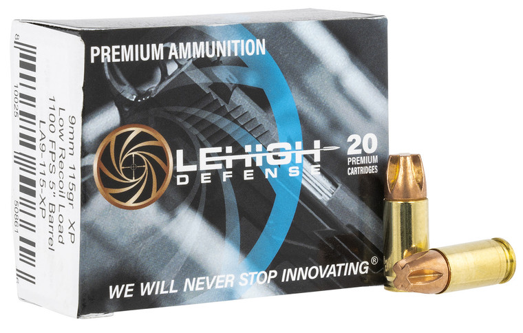 Lehigh Defense LA9115XP 9mm Luger Xtreme Defense Fluid Transfer Monolithic (XD FTM) Self-Defense Ammunition, 115 Grain
