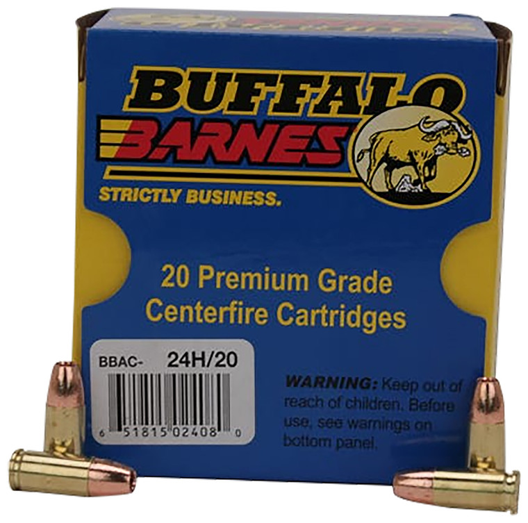 Buffalo Bore Ammunition 24H20 9mm Luger +P+ 115 Grain Barnes TAC-XP Lead-Free Centerfire Handgun Rounds