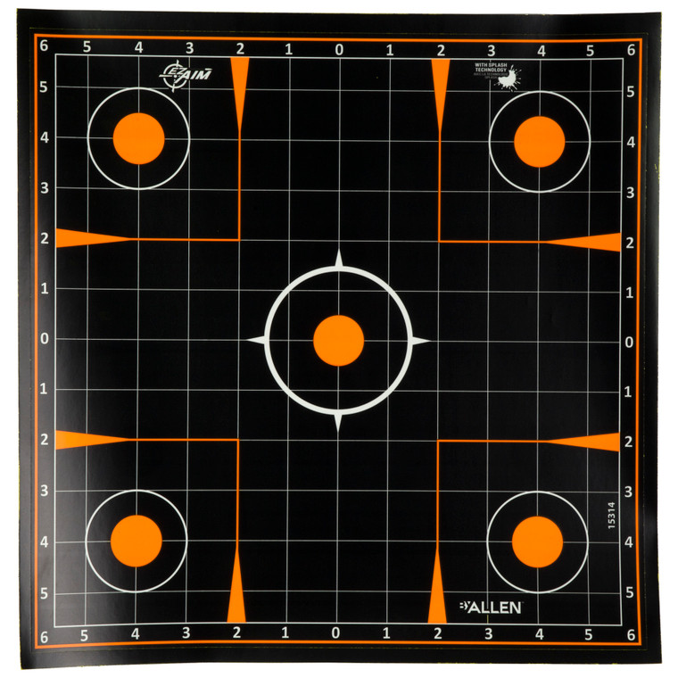 Allen Company EZ Aim Splash Paper Shooting Targets - 12x12 Inches, Pack of 10
