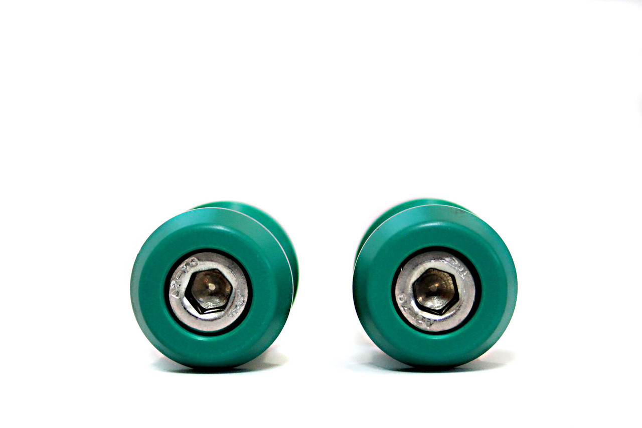 Green 8mm Rear Swingarm Motorcycle Spool Sliders Swing Arm Stand M8 Pair Bobbins
