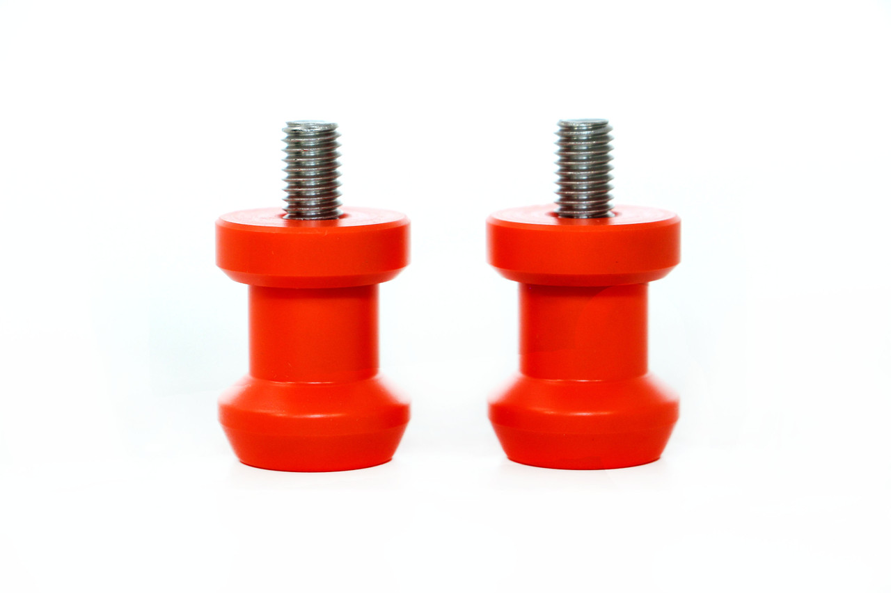 Orange 8mm Rear Swingarm Motorcycle Spool Sliders Swing Arm Stand Pair Bobbins