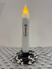 WHITE W/ SNOWMAN FACE 7"  LED TAPER TIMER CANDLE