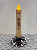 WINTER SNOWMAN 7" CREAM  LED TAPER TIMER CANDLE