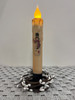 SNOWMAN W/ CARDINALS 7" CREAM  LED TAPER TIMER CANDLE