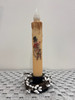 SNOWMAN W/ BAMBI 7" CREAM  LED TAPER TIMER CANDLE