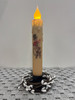 SNOWMAN W/ BAMBI 7" CREAM  LED TAPER TIMER CANDLE