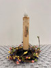 BROWN RABBIT W/ PINK EGG 7" CREAM LED TAPER TIMER CANDLE