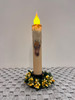 HIMALAYA COW SUNFLOWERS 7" CREAM LED TAPER TIMER CANDLE 