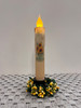 SUNFLOWER TEA CUP W/ CINNAMON 7" CREAM LED TAPER TIMER CANDLE