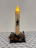 BLACK STAR 7" CREAM LED TAPER TIMER CANDLE