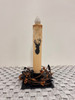 DEER SILHOUETTE 7" TIMER TAPER CANDLE 7" CREAM LED TAPER TIMER CANDLE