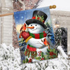 WINTER FRIENDS SNOWMAN HOUSE FLAG