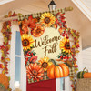 WELCOME FALL FLOWERS DOUBLE SIDED HOUSE FLAG