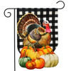 HARVEST TURKEY BURLAP GARDEN FLAG