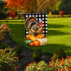 HARVEST TURKEY BURLAP GARDEN FLAG