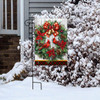 CARDINAL WREATH GARDEN FLAG