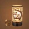 SILVER LOVING OWLS TOUCH LAMP