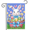 EASTER BUNNY BASKET GARDEN FLAG