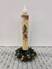 Triple Chickadees 7" LED TAPER TIMER CANDLE