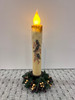 Triple Chickadees 7" LED TAPER TIMER CANDLE