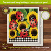 LADYBUGS AND SUNFLOWERS SWEDISH DISHCLOTH