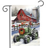 CHRISTMAS ON THE FARM WINTER (TRACTOR) GARDEN FLAG