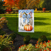 BLUE AND WHITE PUMPKINS GARDEN FLAG