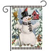 WINTER WELCOME SNOWMAN GARDEN FLAG