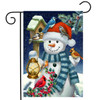 SNOWMAN AND WINTER BIRDS GARDEN FLAG