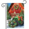 CHRISTMAS BARN GARDEN FLAG