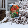 CHRISTMAS BARN GARDEN FLAG