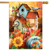 FALL FLORAL BIRDHOUSES HOUSE FLAG