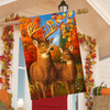AUTUMN DEER PAIR HOUSE FLAG