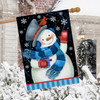 SNOWMAN GREETING HOUSE FLAG