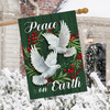 PEACE ON EARTH WREATH HOUSE FLAG