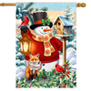 WINTER LANTERN SNOWMAN HOUSE FLAG