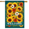 FALL WELCOME SUNFLOWERS HOUSE FLAG
