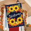AUTUMN SUNFLOWERS WELCOME HOUSE FLAG