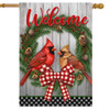 CARDINAL WELCOME WREATH HOUSE FLAG