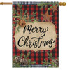 FARMHOUSE MERRY CHRISTMAS HOUSE FLAG