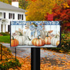 BLUE AND WHITE PUMPKINS MAILBOX COVER