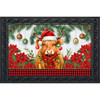 HOLIDAY HIGHLAND COW DOORMAT
