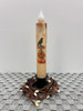 7" TIMER TAPER CROW ON A POST SUNFLOWER PUMPKIN